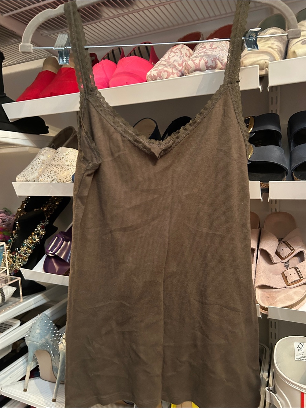 GAP Army Green Lace-Trim Camisole